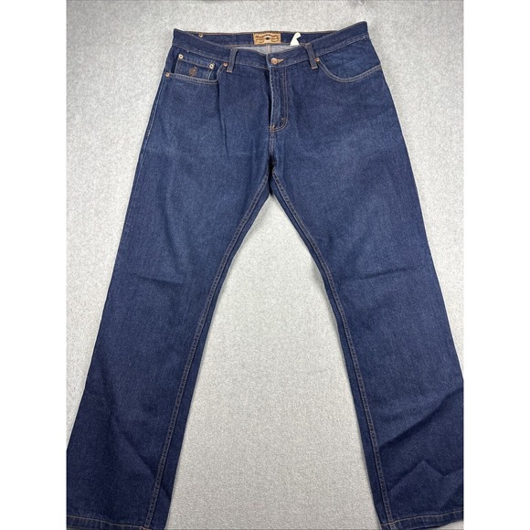 VTG Rocawear Jeans Mens 36x34 Dark Baggy Y2K Straight Skate Denim Grunge Hip Hop - Picture 3 of 10